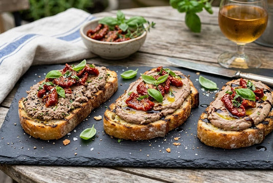 Weekend recipe: Bruschetta with Pâté and Sun-Dried Tomatoes