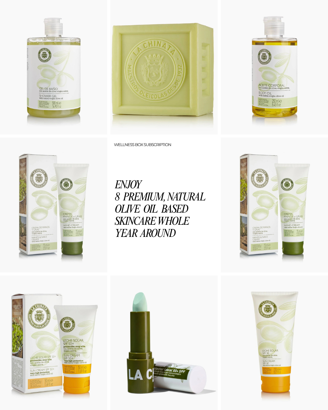 La Chinata Olive Oil Wellness Skincare Subscription Box — 8 Pieces